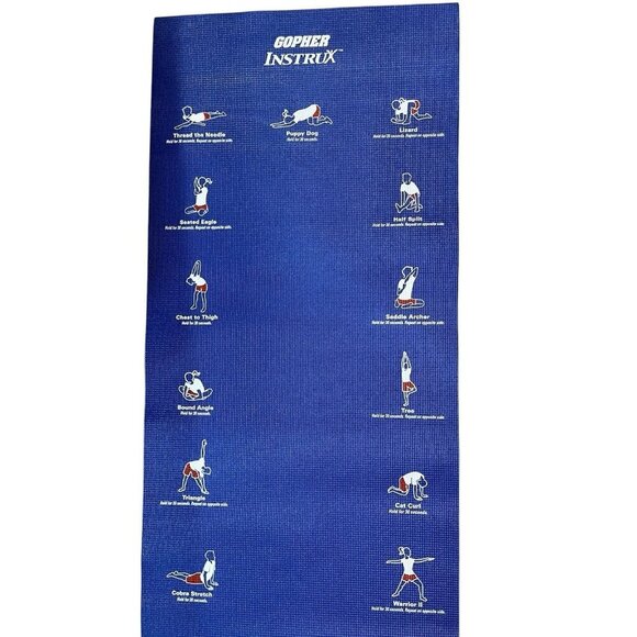Instrux Yoga Mat Stretching Mat with Instructions & Yoga Poses Exercises 68" - Picture 2 of 4